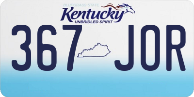 KY license plate 367JOR