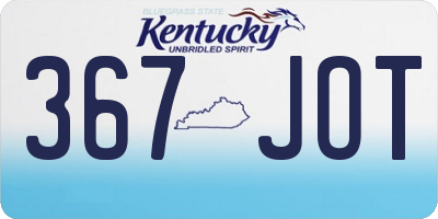 KY license plate 367JOT