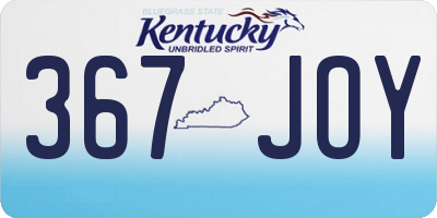 KY license plate 367JOY