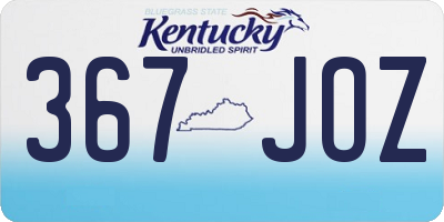 KY license plate 367JOZ