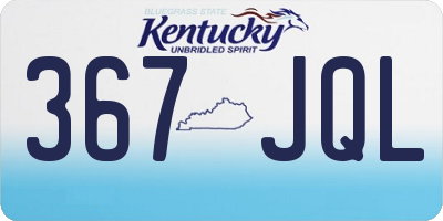 KY license plate 367JQL