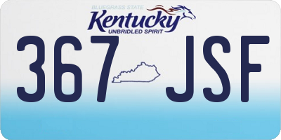 KY license plate 367JSF