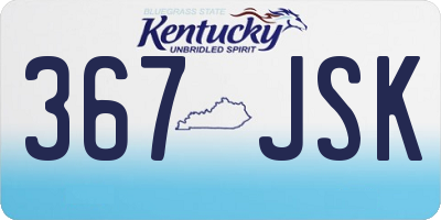 KY license plate 367JSK