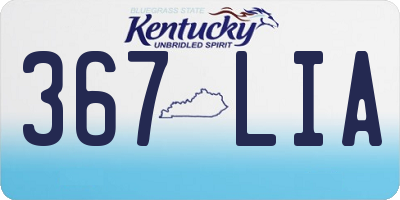 KY license plate 367LIA