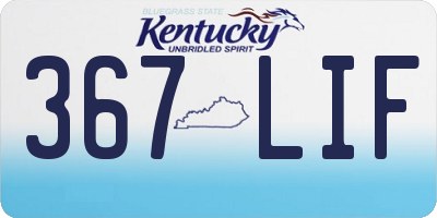 KY license plate 367LIF