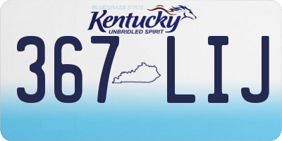 KY license plate 367LIJ
