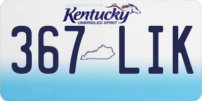 KY license plate 367LIK