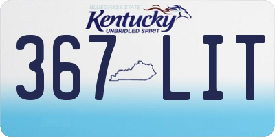 KY license plate 367LIT