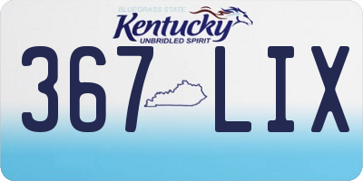 KY license plate 367LIX