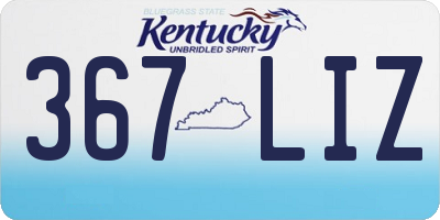 KY license plate 367LIZ