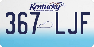 KY license plate 367LJF