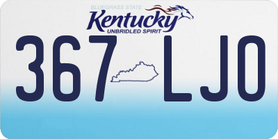 KY license plate 367LJO