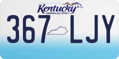 KY license plate 367LJY