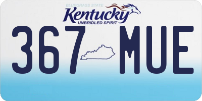 KY license plate 367MUE