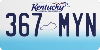 KY license plate 367MYN
