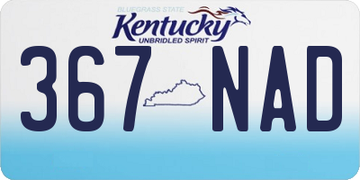 KY license plate 367NAD