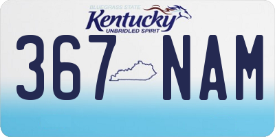 KY license plate 367NAM
