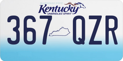 KY license plate 367QZR
