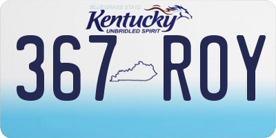 KY license plate 367ROY
