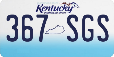 KY license plate 367SGS