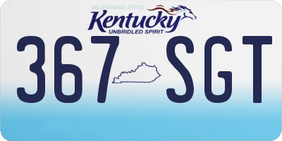 KY license plate 367SGT