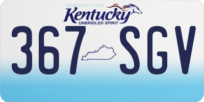 KY license plate 367SGV