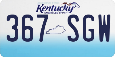 KY license plate 367SGW