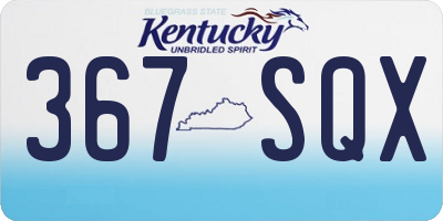 KY license plate 367SQX