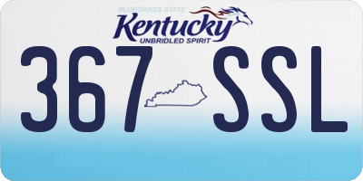 KY license plate 367SSL