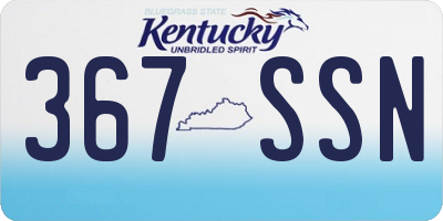 KY license plate 367SSN