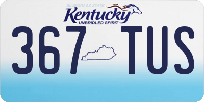 KY license plate 367TUS