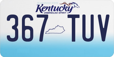 KY license plate 367TUV
