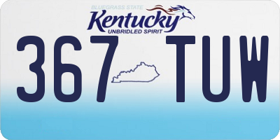 KY license plate 367TUW