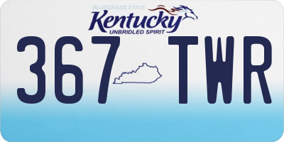 KY license plate 367TWR