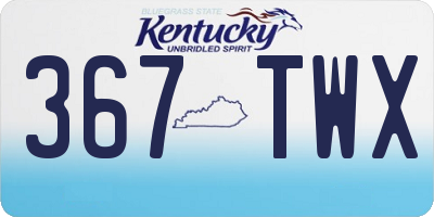 KY license plate 367TWX