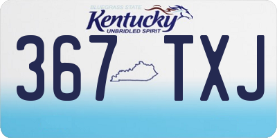 KY license plate 367TXJ