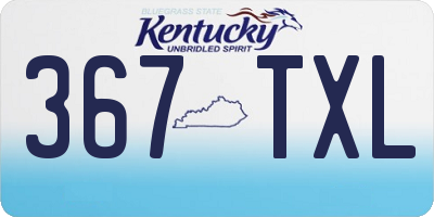 KY license plate 367TXL