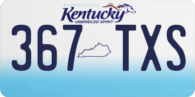 KY license plate 367TXS