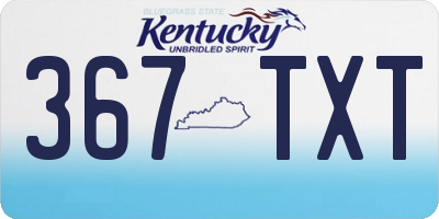 KY license plate 367TXT