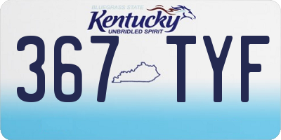 KY license plate 367TYF