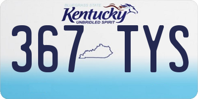 KY license plate 367TYS