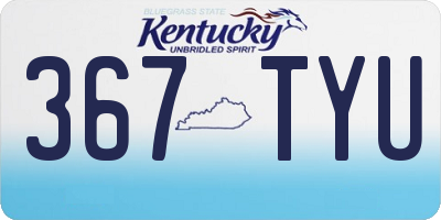 KY license plate 367TYU