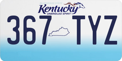KY license plate 367TYZ