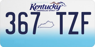 KY license plate 367TZF
