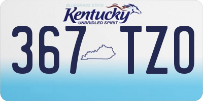 KY license plate 367TZO