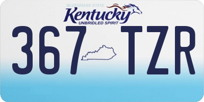 KY license plate 367TZR
