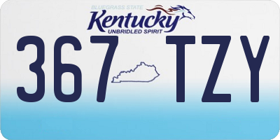 KY license plate 367TZY