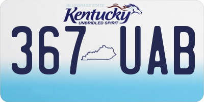 KY license plate 367UAB