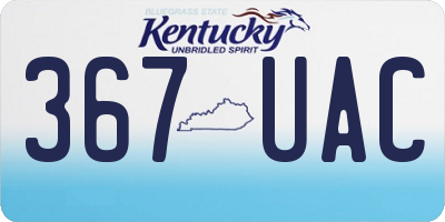 KY license plate 367UAC