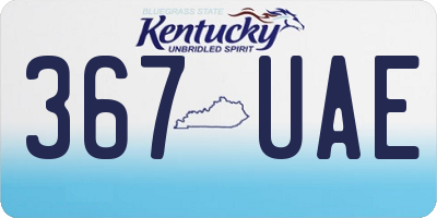 KY license plate 367UAE